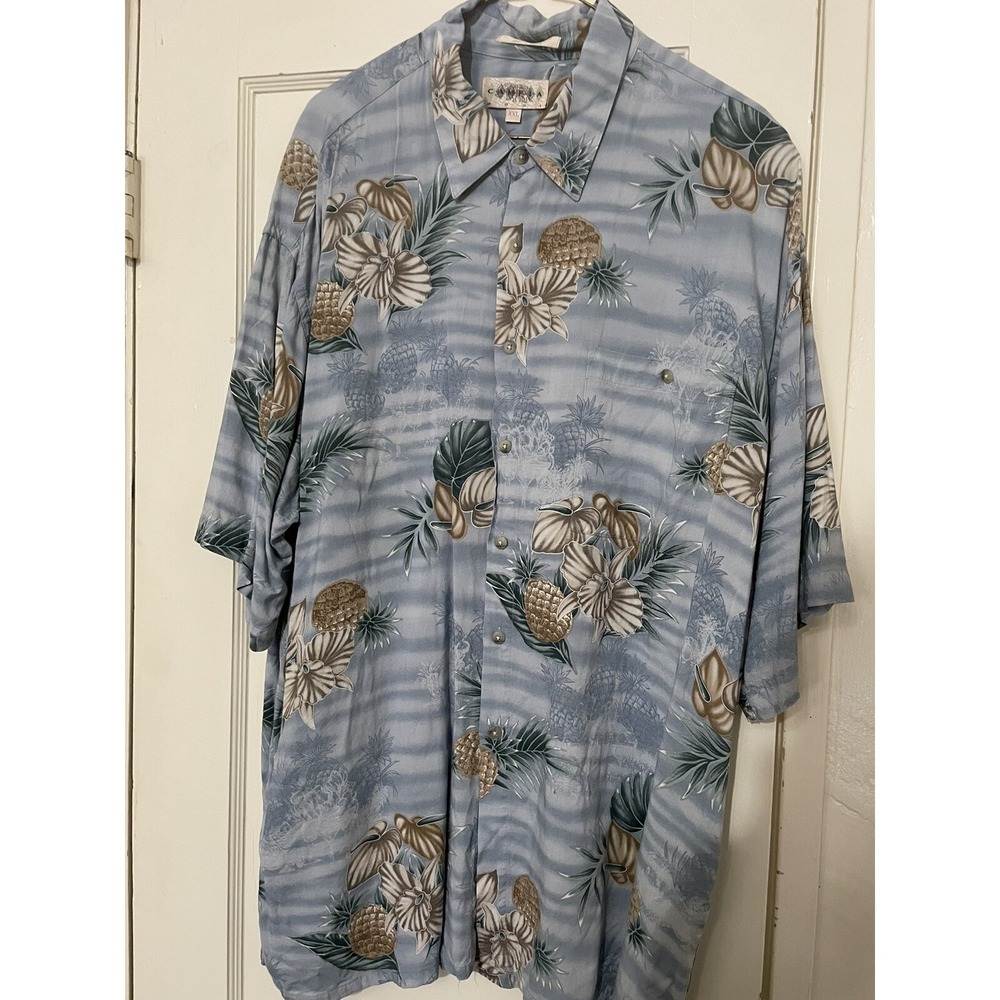 Campia Moda Men's Button Down Hawaiian Shirt Floral Pineapples Size XXL